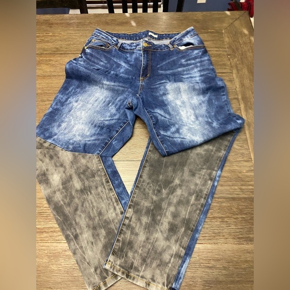 Nicki Minaj Blue Gray Denim Acid Wash Mid Rise Jeans Women's 16 - Picture 1 of 9